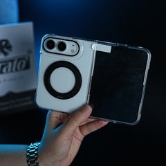 Crystal Clear Case for iPhone Duo | 360° Rotating Metal Stand | Front Glass | Metal Camera Ring