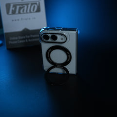 Crystal Clear Case for iPhone Duo | 360° Rotating Metal Stand | Front Glass | Metal Camera Ring