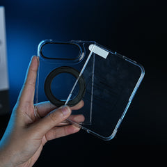 Crystal Clear Case for iPhone Duo | 360° Rotating Metal Stand | Front Glass | Metal Camera Ring