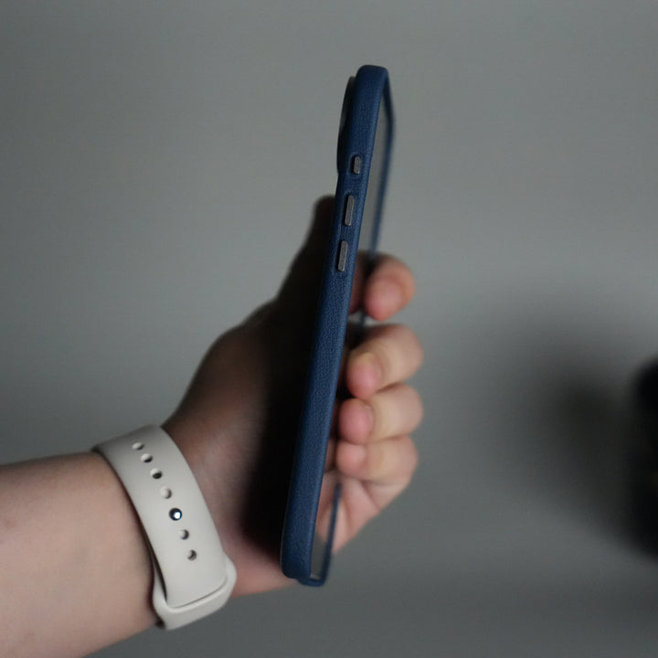 iPhone 17 Air Premium Leather-Texture Back Case with Metal Kickstand | Shockproof Cover