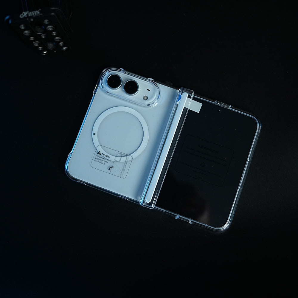 CrystalGuard Duo MagSafe Case for iPhone Duo | Clear Back Cover with Hinge & Front Glass Protection