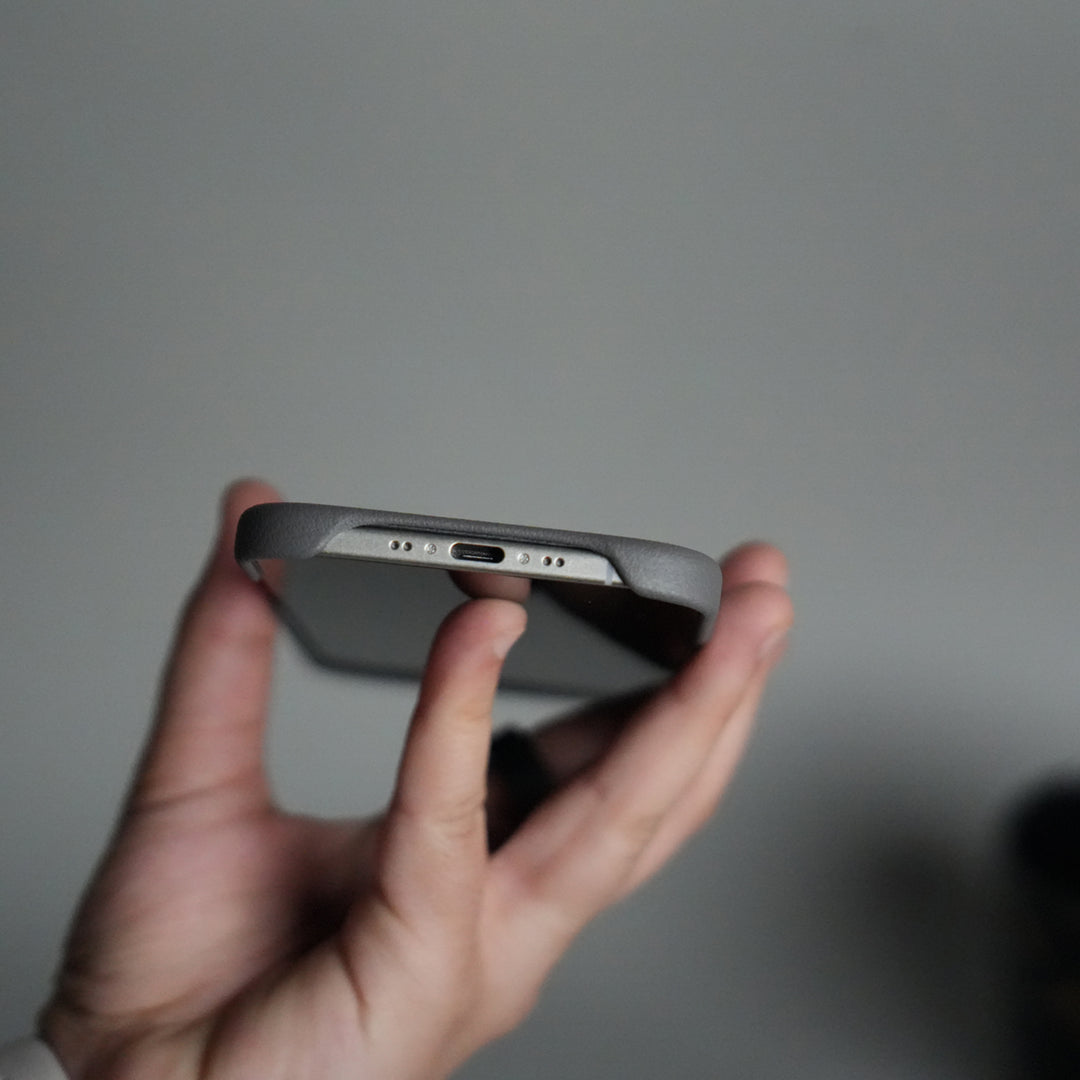 iPhone 17 Air Premium Leather-Texture Back Case with Metal Kickstand | Shockproof Cover