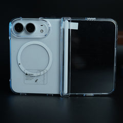 CrystalGuard Duo MagSafe Case for iPhone Duo | Clear Back Cover with Hinge & Front Glass Protection