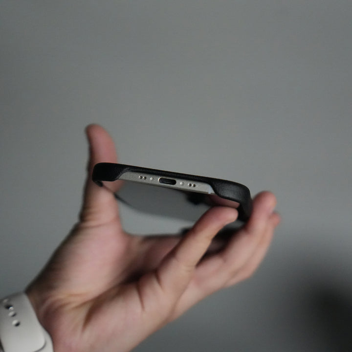 iPhone 17 Air Premium Leather-Texture Back Case with Metal Kickstand | Shockproof Cover