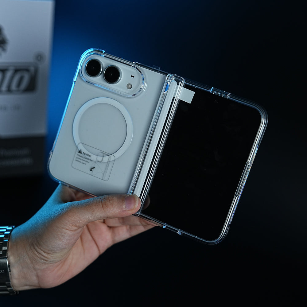 CrystalGuard Duo MagSafe Case for iPhone Duo | Clear Back Cover with Hinge & Front Glass Protection