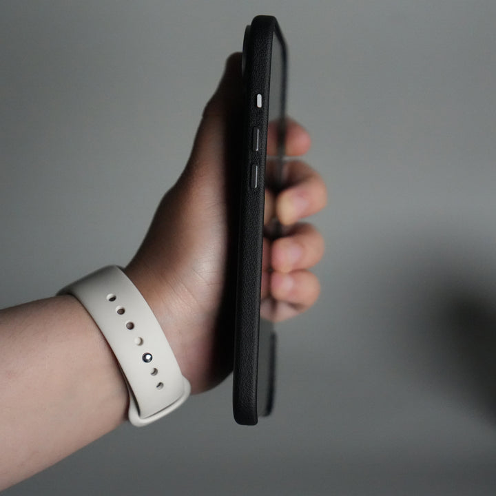 iPhone 17 Air Premium Leather-Texture Back Case with Metal Kickstand | Shockproof Cover