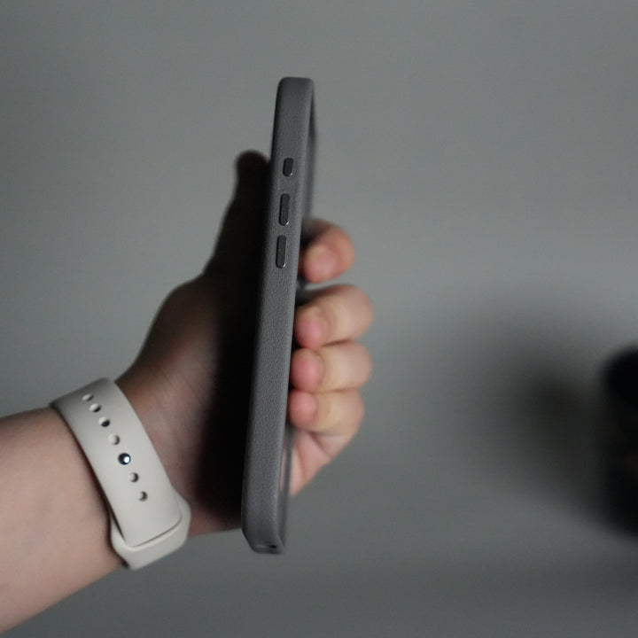 iPhone 17 Premium Leather-Texture Back Case with Metal Kickstand | Shockproof Cover