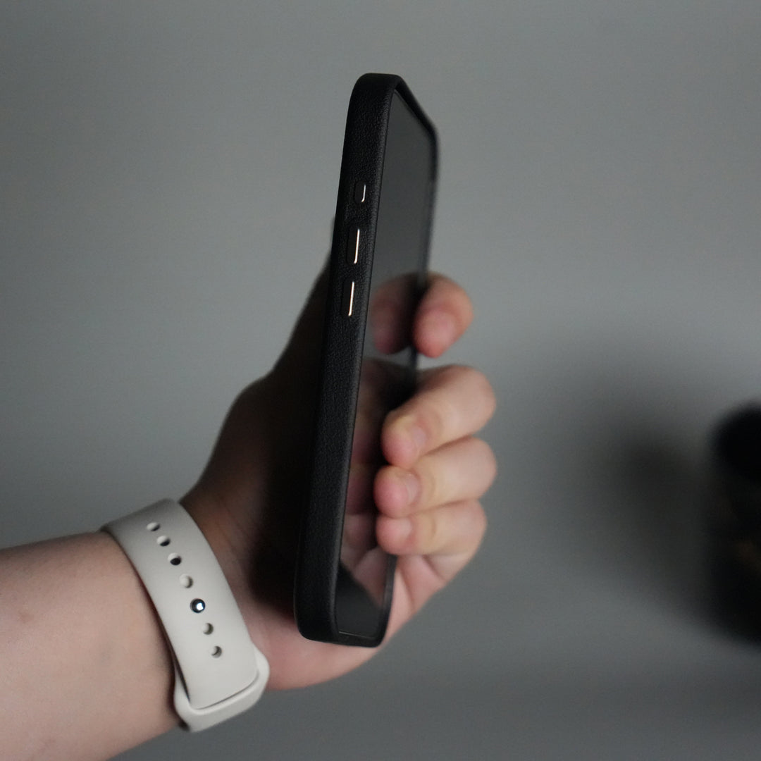 iPhone 17 Premium Leather-Texture Back Case with Metal Kickstand | Shockproof Cover