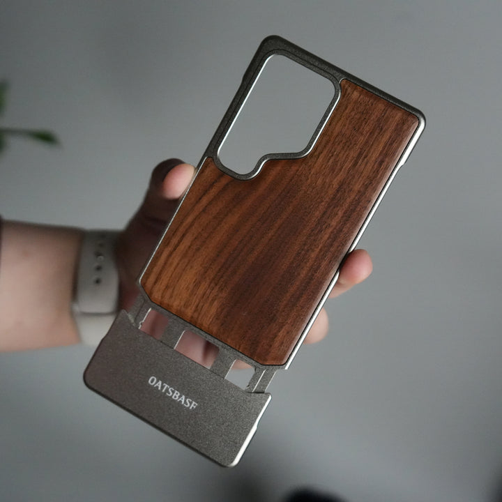 Galaxy S25 Ultra Magnetic Wooden Frameless Phone Case | Protective Shockproof Wireless Charging Cover