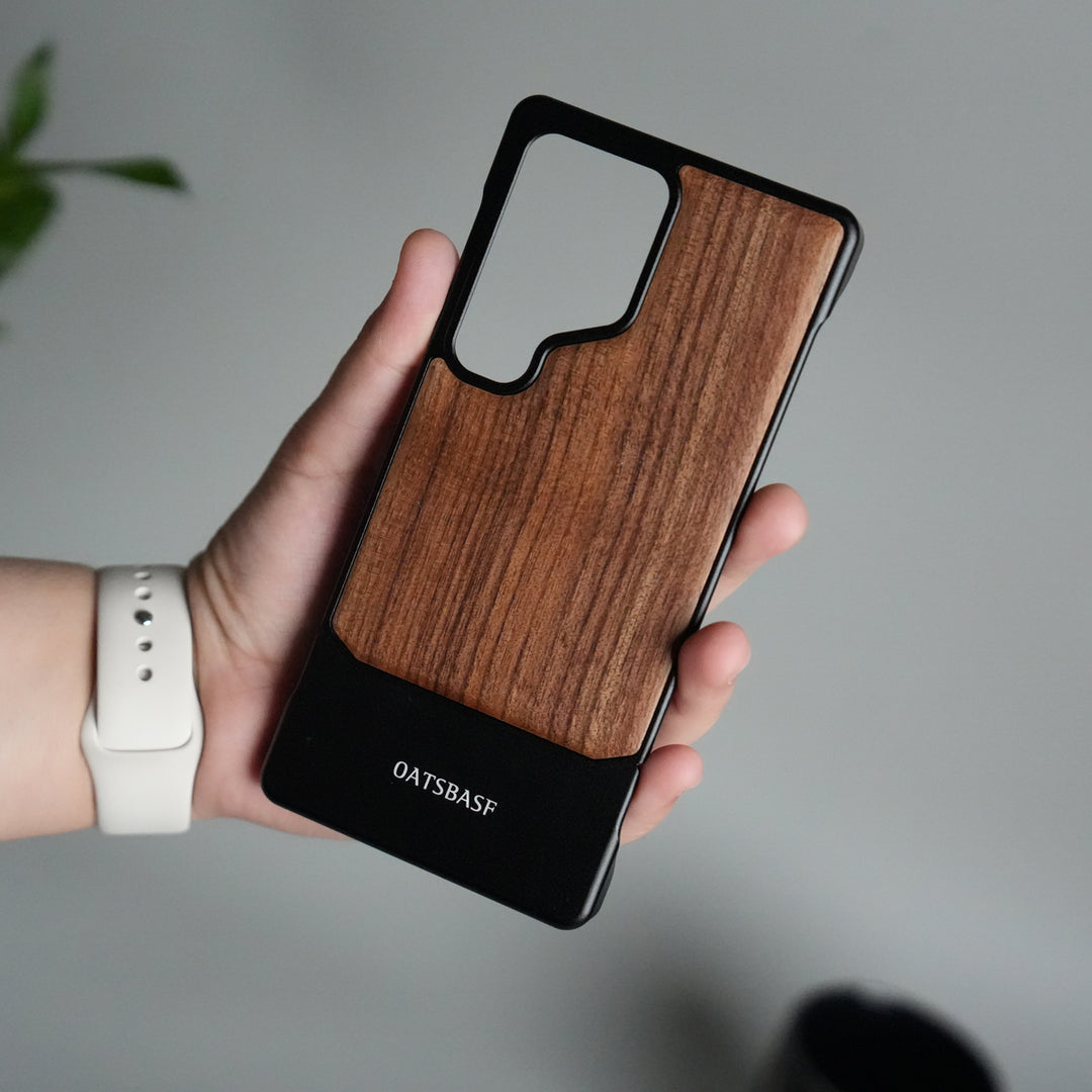 Galaxy S25 Ultra Magnetic Wooden Frameless Phone Case | Protective Shockproof Wireless Charging Cover