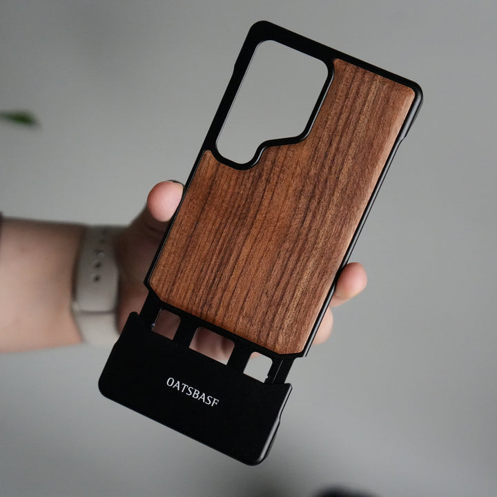 Galaxy S25 Ultra Magnetic Wooden Frameless Phone Case | Protective Shockproof Wireless Charging Cover