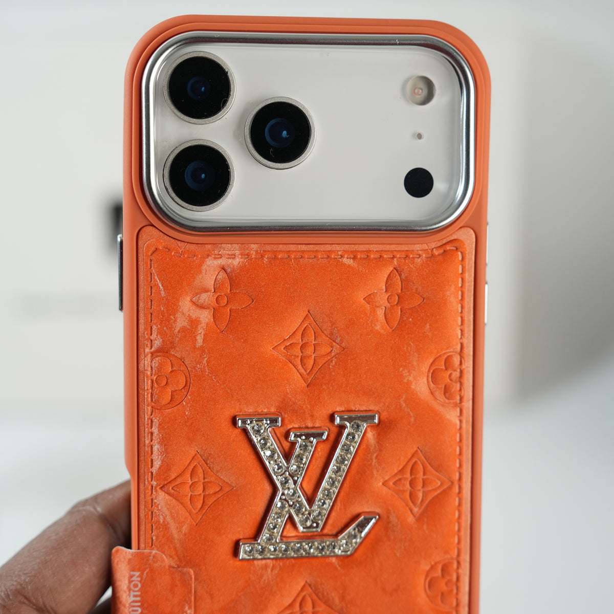 iPhone 17 Series Luxury Velvet Feel Monogram Case | Premium Designer Protective Cover