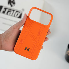 iPhone 17 Pro Max Premium H-Style PU Leather Case | Luxury Designer-Inspired Protective Cover