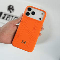 iPhone 17 Pro Max Premium H-Style PU Leather Case | Luxury Designer-Inspired Protective Cover