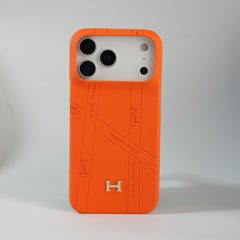 iPhone 17 Pro Max Premium H-Style PU Leather Case | Luxury Designer-Inspired Protective Cover