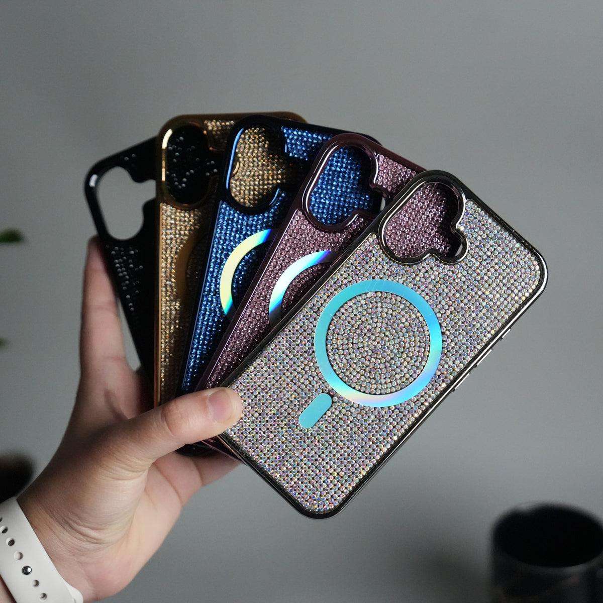 iPhone 17 Luxury Diamond Case Cover With MagSafe