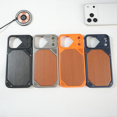 iPhone 17 Series Premium Wood Texture PVC MagSafe Protective Case