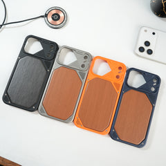 iPhone 17 Series Premium Wood Texture PVC MagSafe Protective Case
