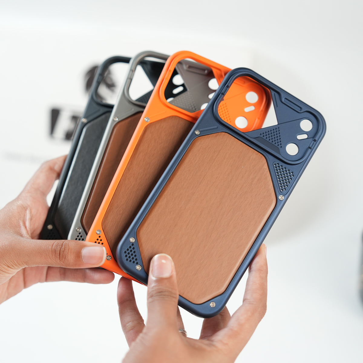 iPhone 17 Series Premium Wood Texture PVC MagSafe Protective Case
