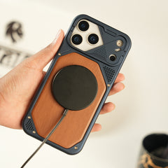 iPhone 17 Series Premium Wood Texture PVC MagSafe Protective Case