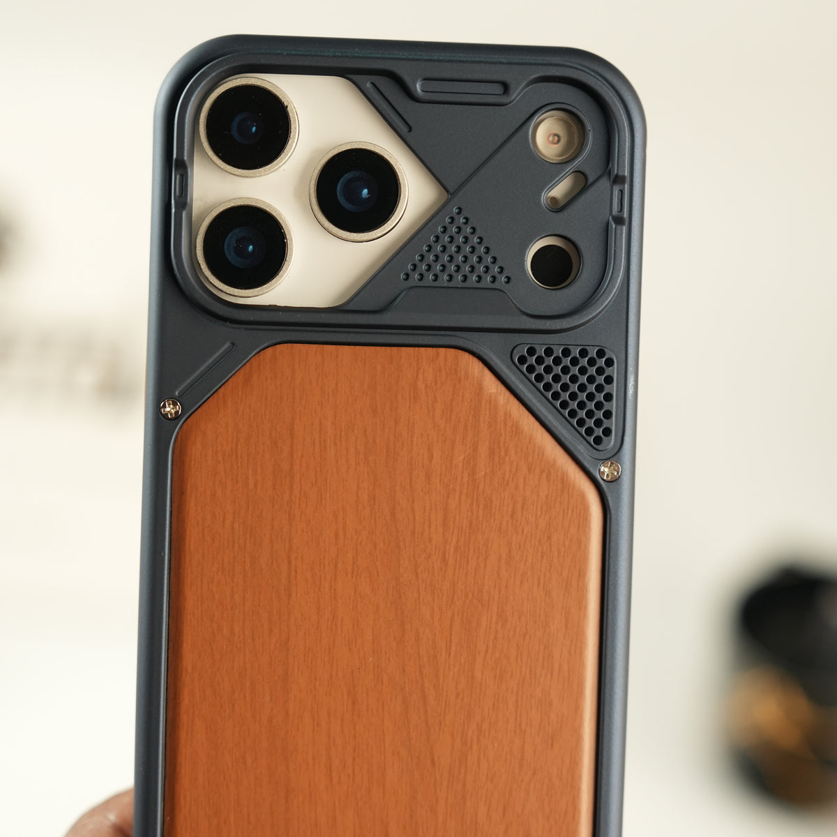 iPhone 17 Series Premium Wood Texture PVC MagSafe Protective Case