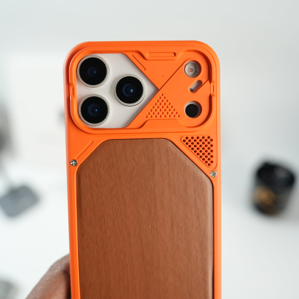 iPhone 17 Series Premium Wood Texture PVC MagSafe Protective Case