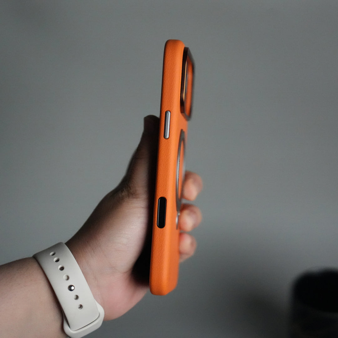 iPhone 17 Pro Max Premium Leather Kickstand Case | Metal Ring Stand | Shockproof Back Cover