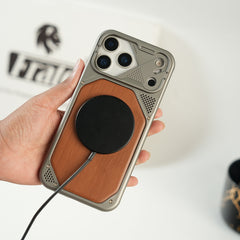 iPhone 17 Series Premium Wood Texture PVC MagSafe Protective Case