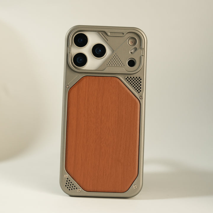 iPhone 17 Series Premium Wood Texture PVC MagSafe Protective Case