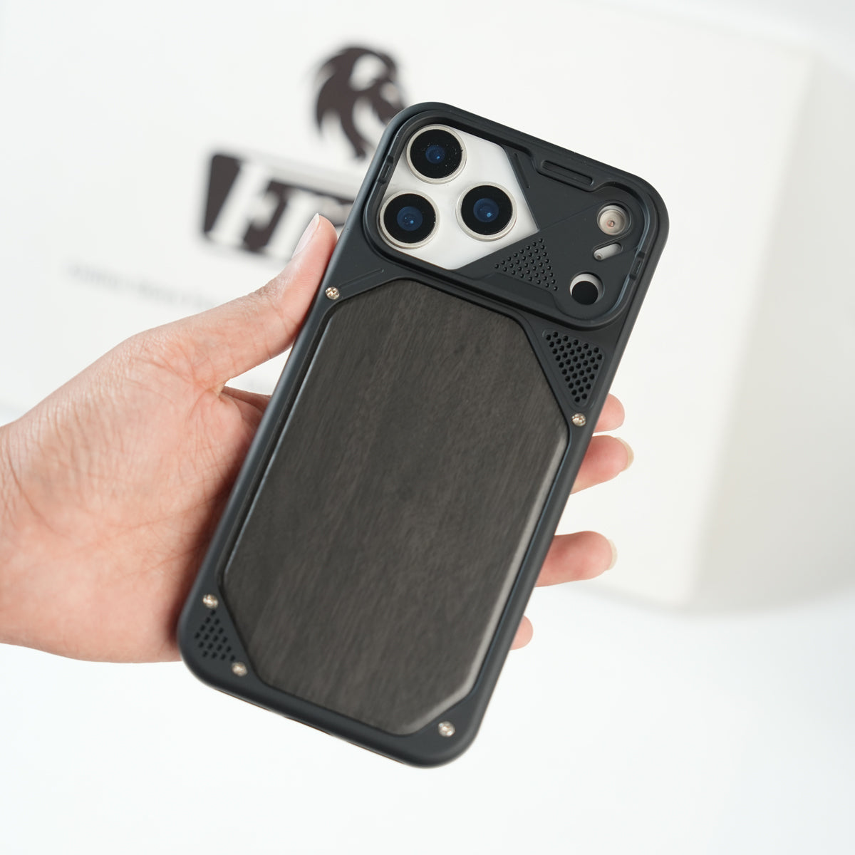 iPhone 17 Series Premium Wood Texture PVC MagSafe Protective Case