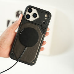 iPhone 17 Series Premium Wood Texture PVC MagSafe Protective Case