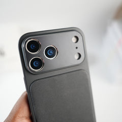 iPhone Series PU Leather Texture Case | Silicone Frame & Metal Camera Guard