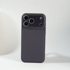iPhone Series PU Leather Texture Case | Silicone Frame & Metal Camera Guard