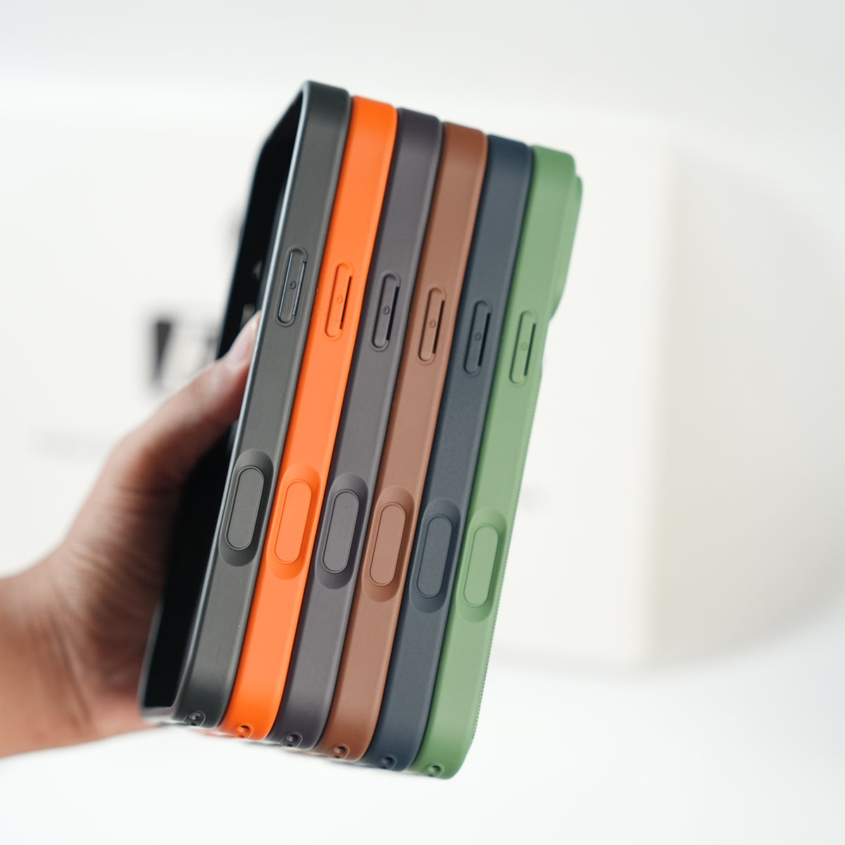 iPhone Series PU Leather Texture Case | Silicone Frame & Metal Camera Guard