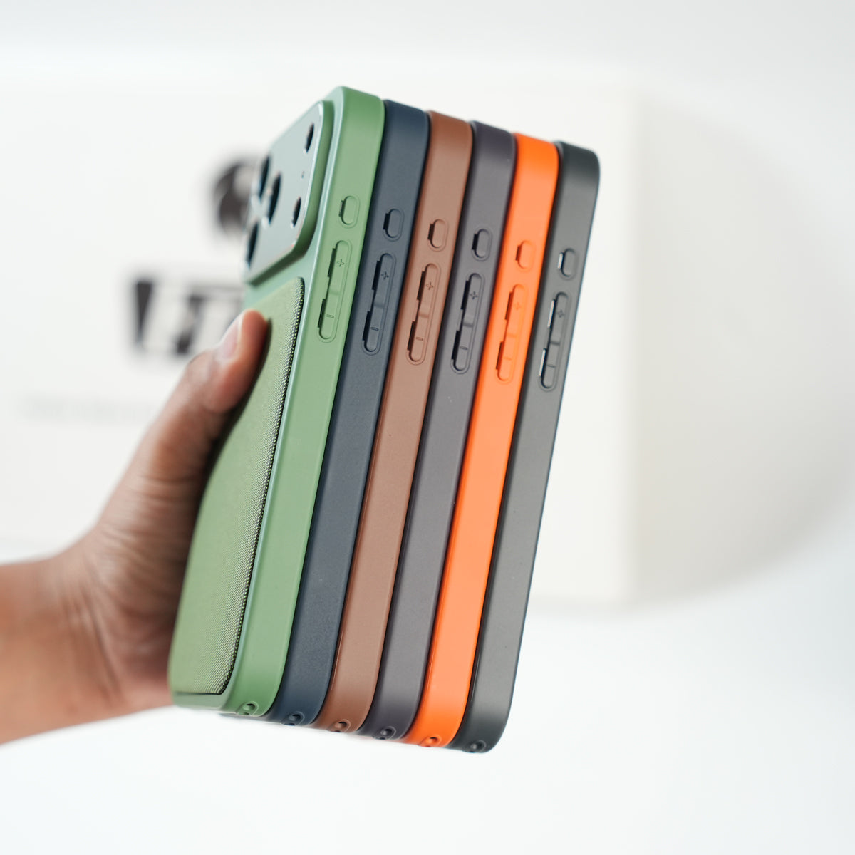 iPhone Series PU Leather Texture Case | Silicone Frame & Metal Camera Guard