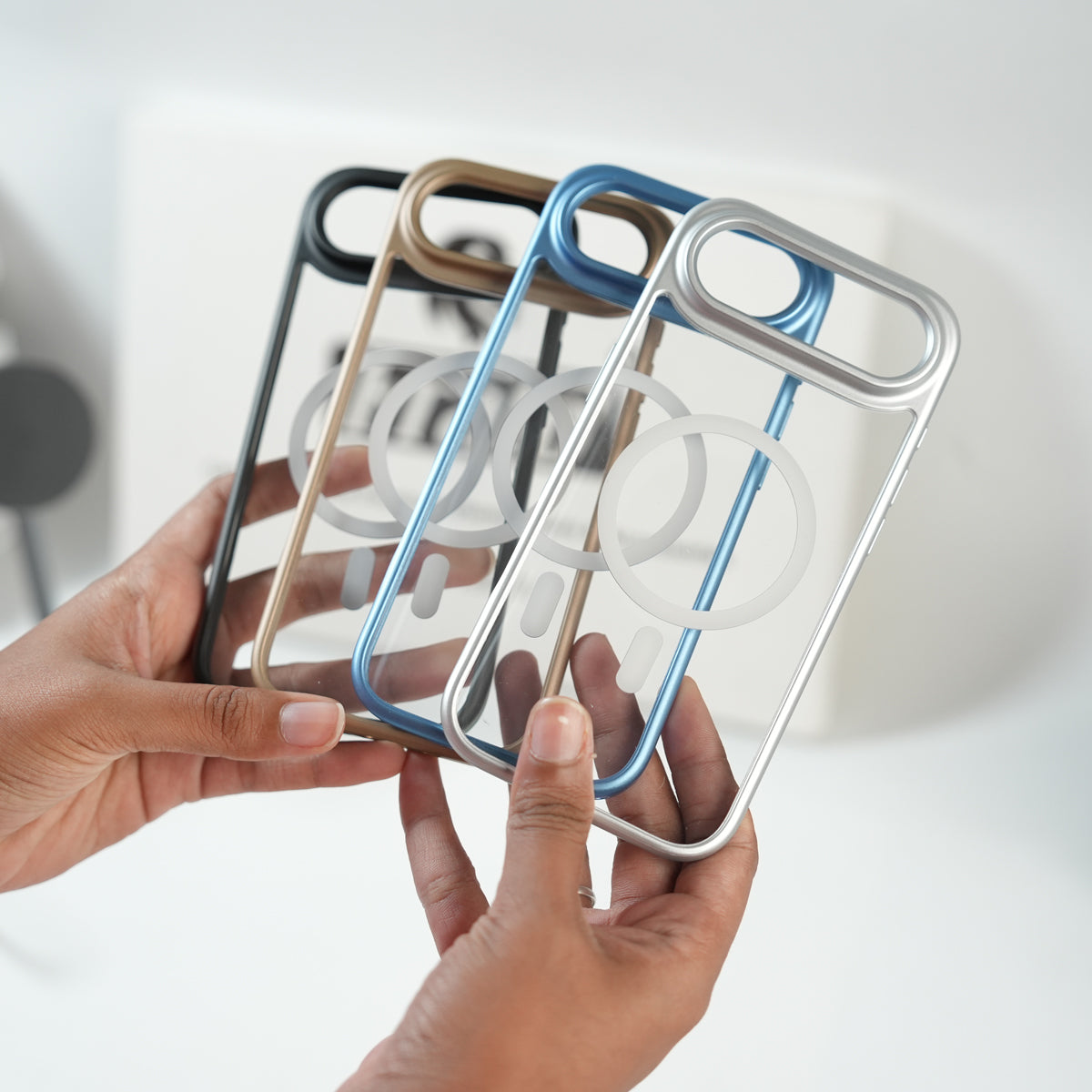 iPhone 17 Air Clear Acrylic MagSafe Case with Soft Silicone Bumper | Transparent Shockproof Cover