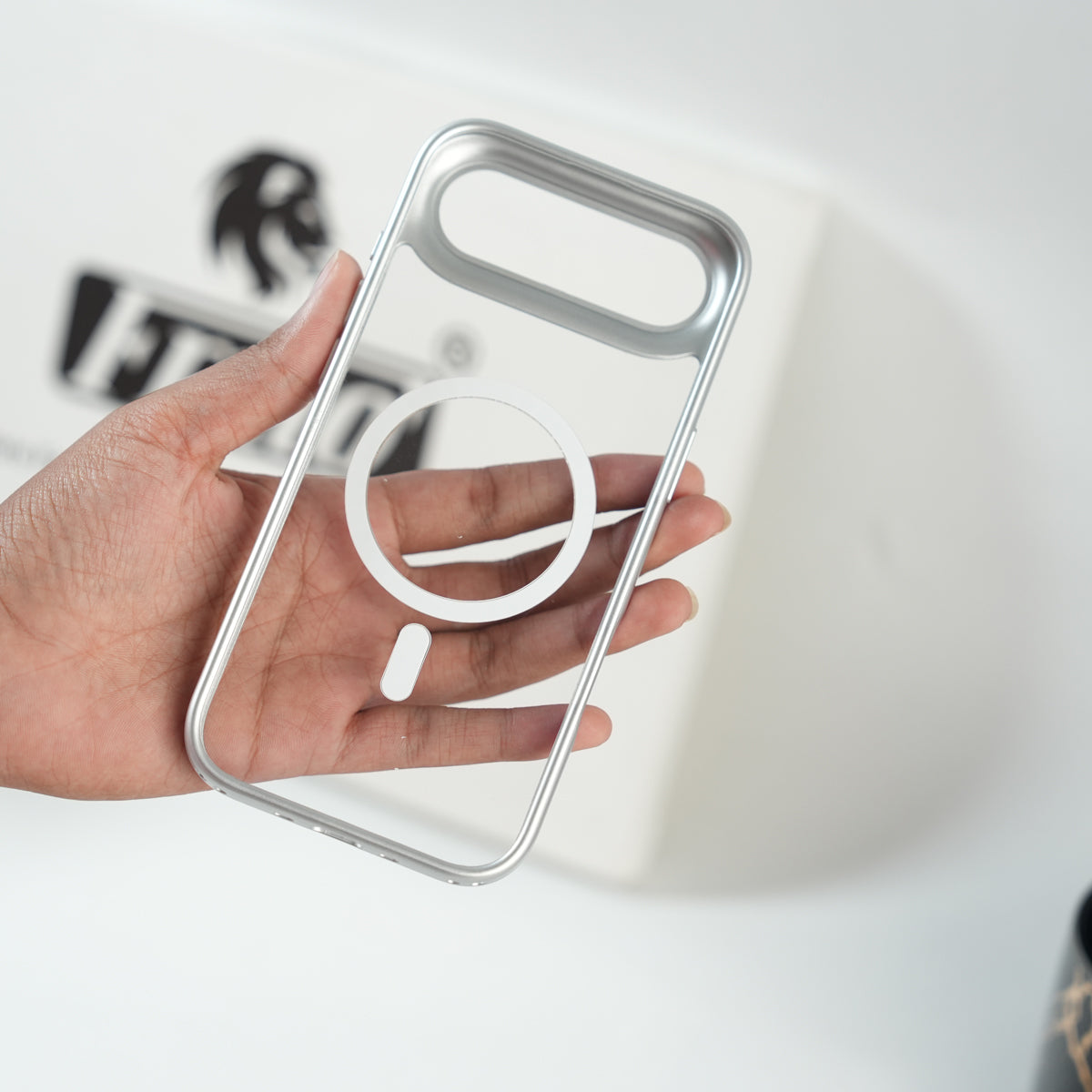 iPhone 17 Air Clear Acrylic MagSafe Case with Soft Silicone Bumper | Transparent Shockproof Cover