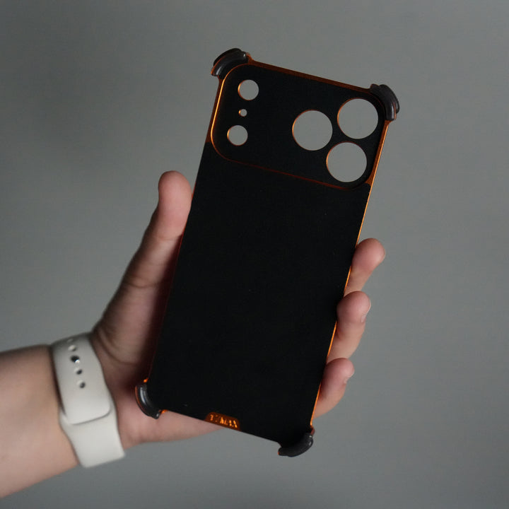 iPhone 17 Pro Premium Aluminum Metal Frame Case | Shockproof Corners | Luxury Leather Shells MagSafe Cover