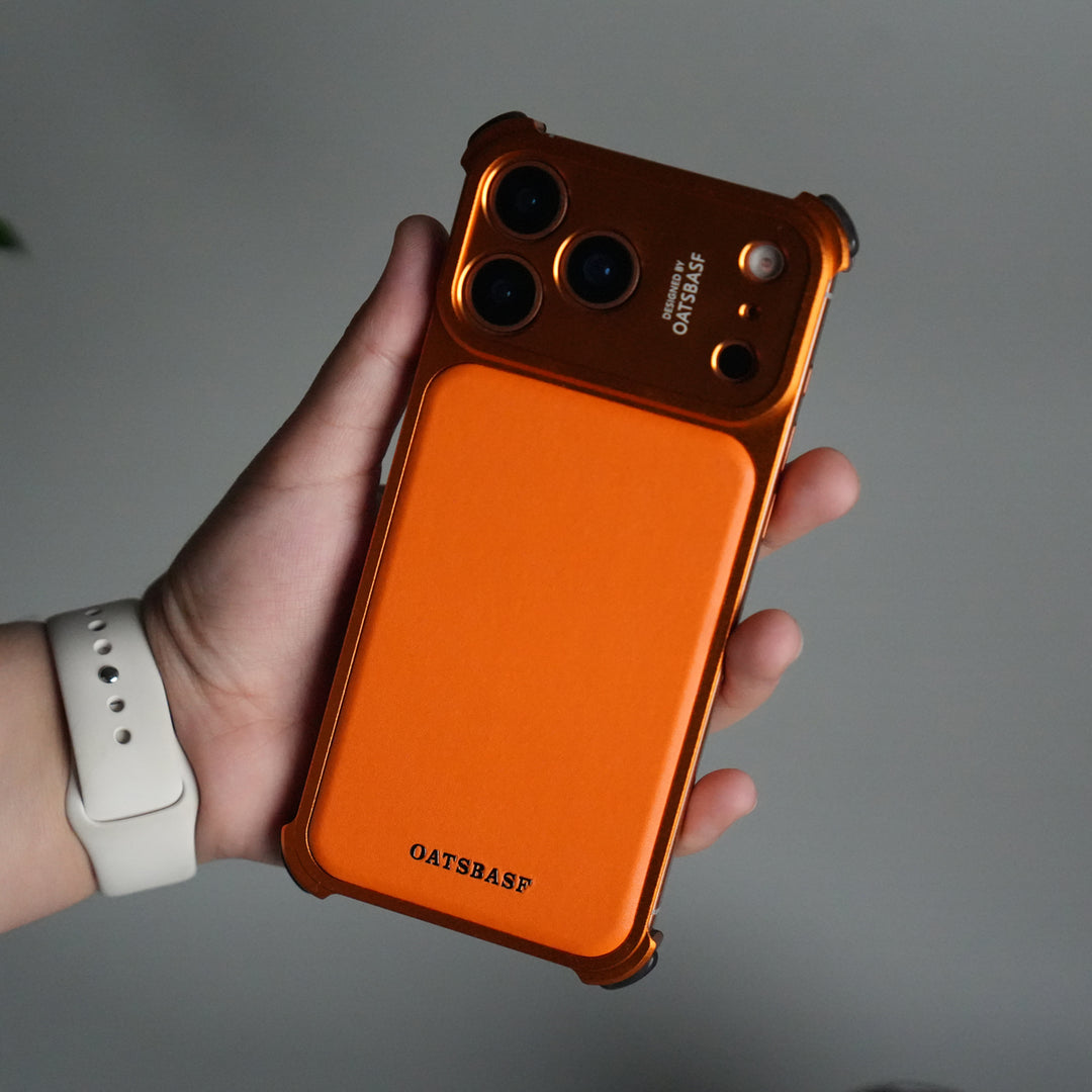 iPhone 17 Pro Premium Aluminum Metal Frame Case | Shockproof Corners | Luxury Leather Shells MagSafe Cover