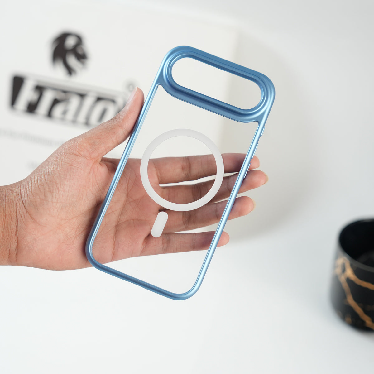 iPhone 17 Air Clear Acrylic MagSafe Case with Soft Silicone Bumper | Transparent Shockproof Cover