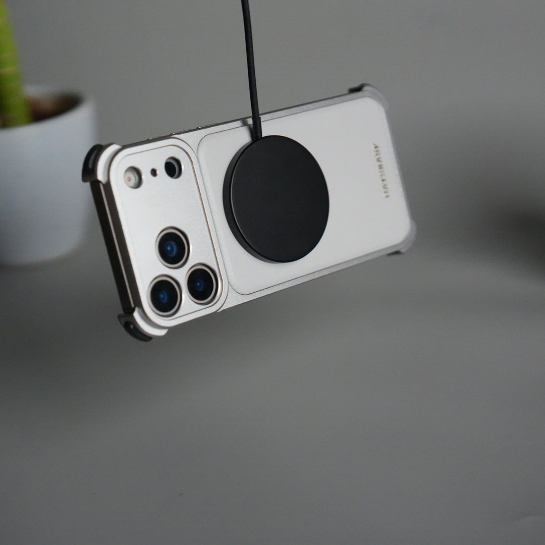 iPhone 17 Pro Premium Aluminum Metal Frame Case | Shockproof Corners | Luxury Leather Shells MagSafe Cover