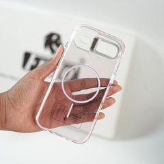 iPhone 17 Air Glitter Clear MagSafe Case | Metal Kickstand Protective Cover