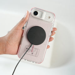 iPhone 17 Air Glitter Clear MagSafe Case | Metal Kickstand Protective Cover