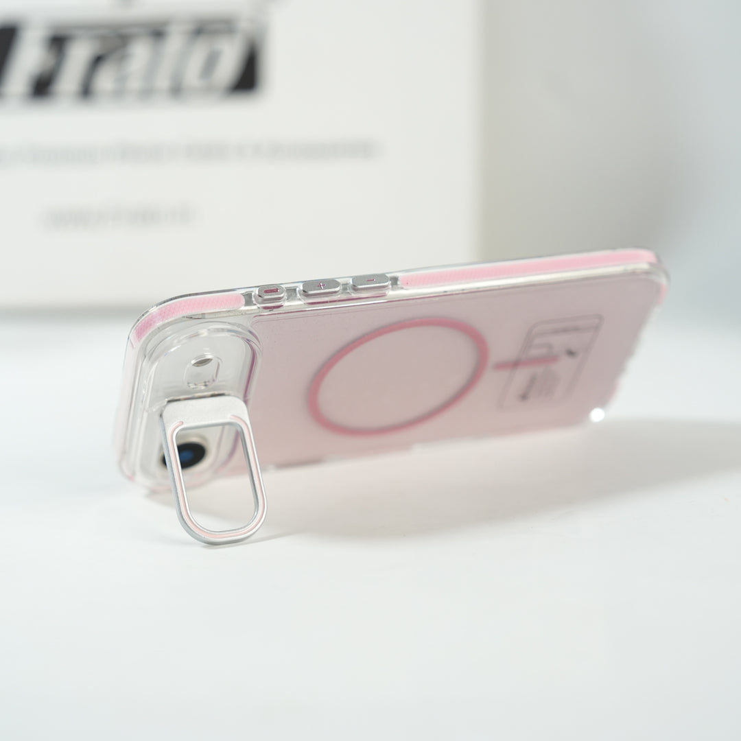 iPhone 17 Air Glitter Clear MagSafe Case | Metal Kickstand Protective Cover