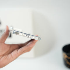 iPhone 17 Air Glitter Clear MagSafe Case | Metal Kickstand Protective Cover