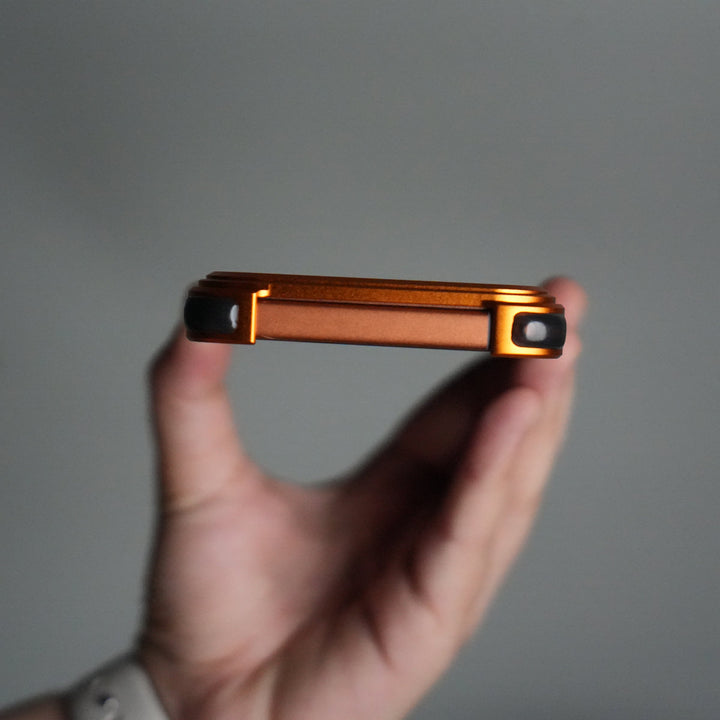 iPhone 17 Pro Max Metal Frameless Bumper Case | Blue Aluminum Protective Cover with 360° Rotating Stand