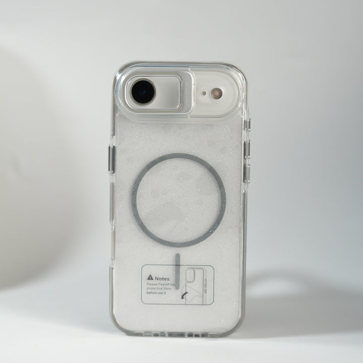 iPhone 17 Air Glitter Clear MagSafe Case | Metal Kickstand Protective Cover
