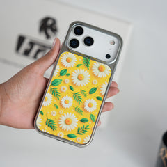iPhone 17 Series Chrome Frame Floral Designer Bloom Case | Slim Protective Back Cover