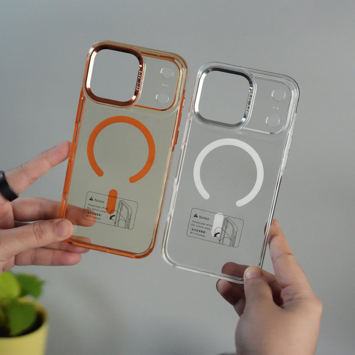 iPhone 17 Pro Crystal Clear Anti-Yellow Case with MagSafe & Metal Camera Bumper