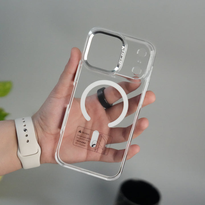 iPhone 17 Pro Crystal Clear Anti-Yellow Case with MagSafe & Metal Camera Bumper